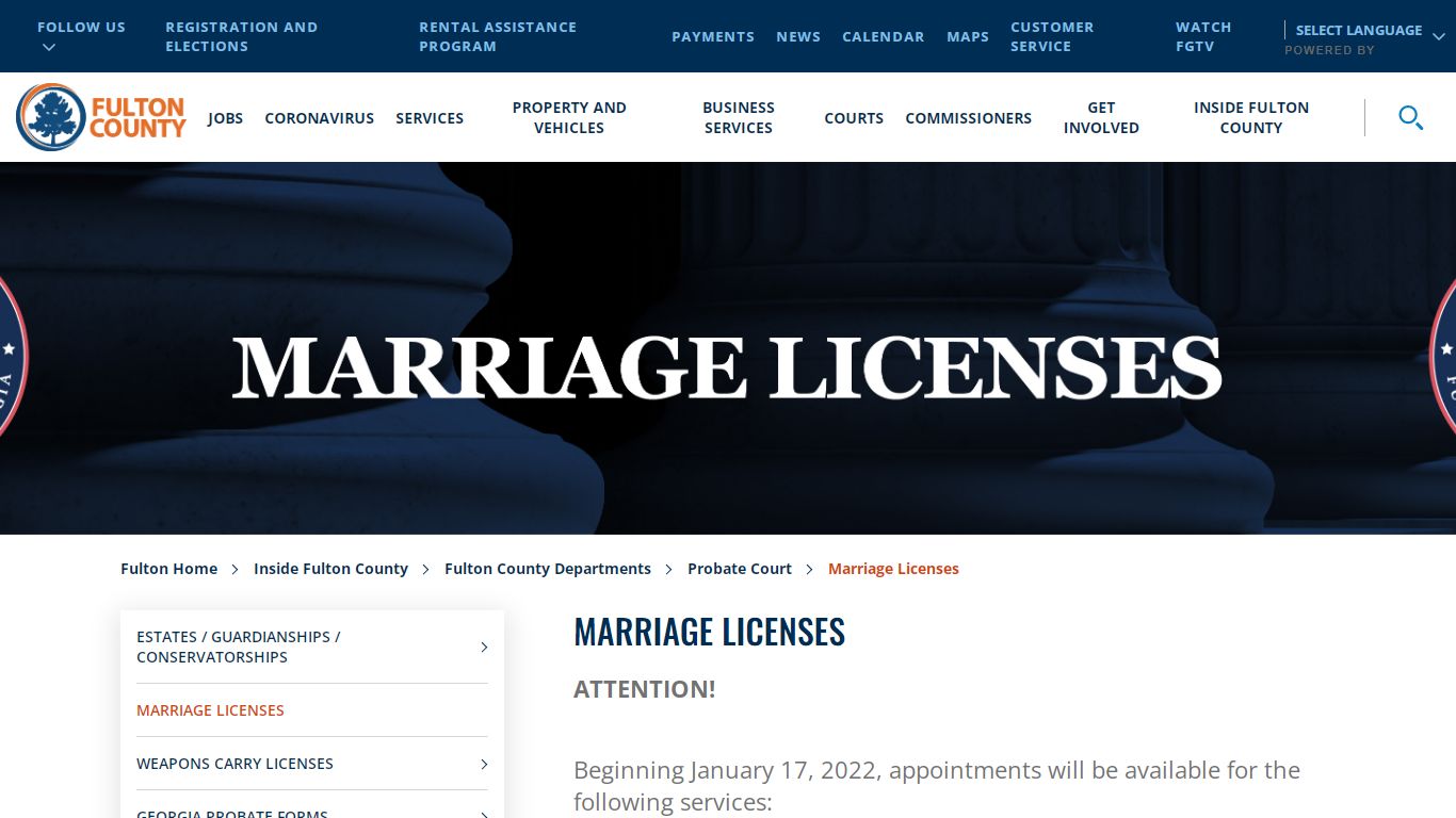 Marriage Licenses - Fulton County, Georgia